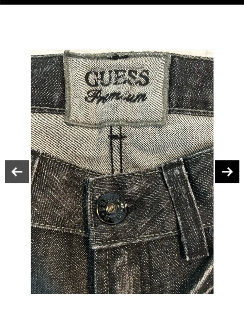 Guess Premium Low Rise straight leg washed black rhinestone embellished jeans 30 - Picture 12 of 13